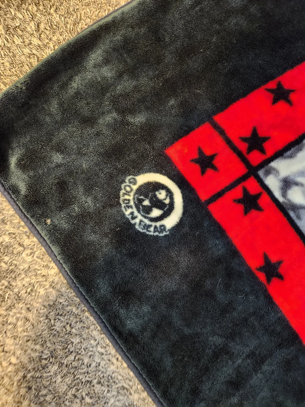 Vintage Golden Bear Heavy Duty Fleece Eagle Blanket Size 85×78